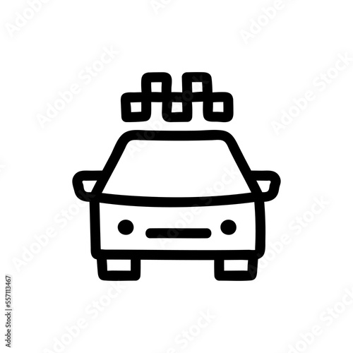 Taxi doodle icon. Transport. Car booking. Vector illustration.