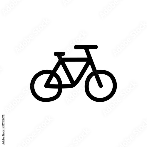 Bicycle doodle icon. Eco-friendly transport. Vector illustration.