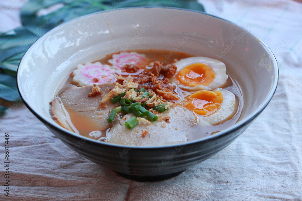 The bowl of Japanese Ramen. The bowl of Japanese Ramen.