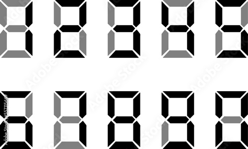 Digital clock number icon set illustration on white background..eps