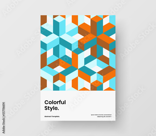 Unique geometric hexagons corporate identity layout. Modern company cover vector design template.