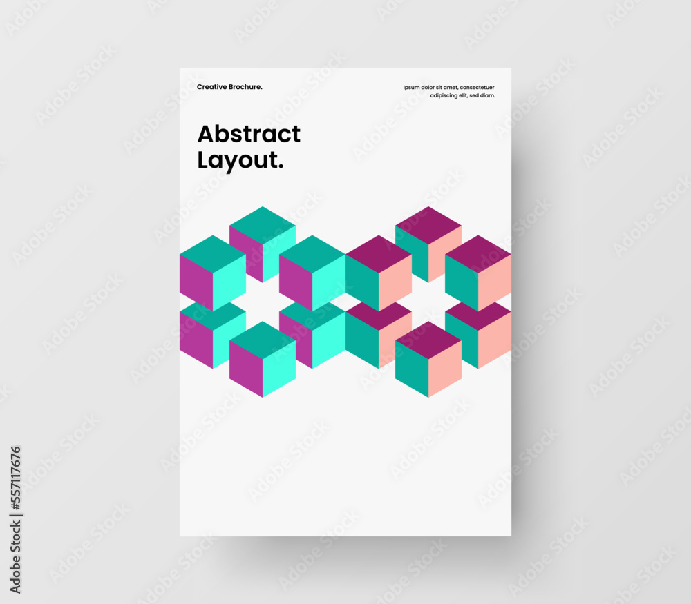 Fototapeta premium Isolated mosaic pattern placard illustration. Fresh magazine cover design vector concept.