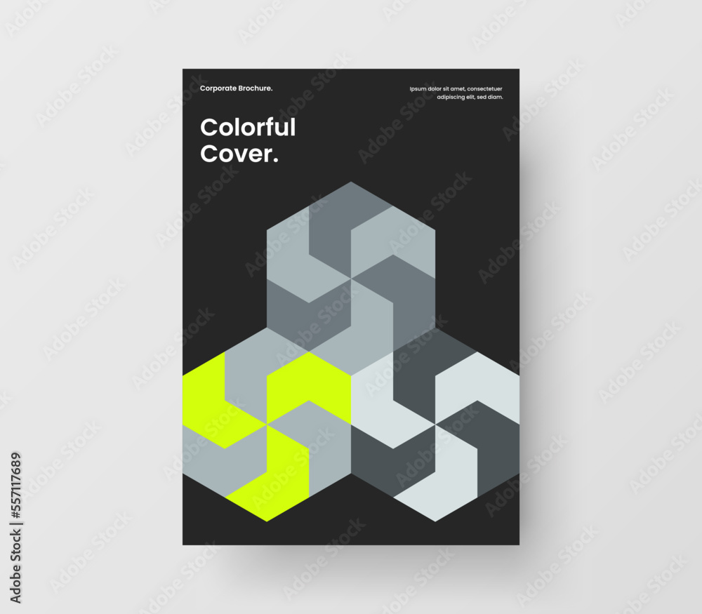 Fototapeta premium Trendy corporate cover design vector layout. Creative geometric shapes booklet template.