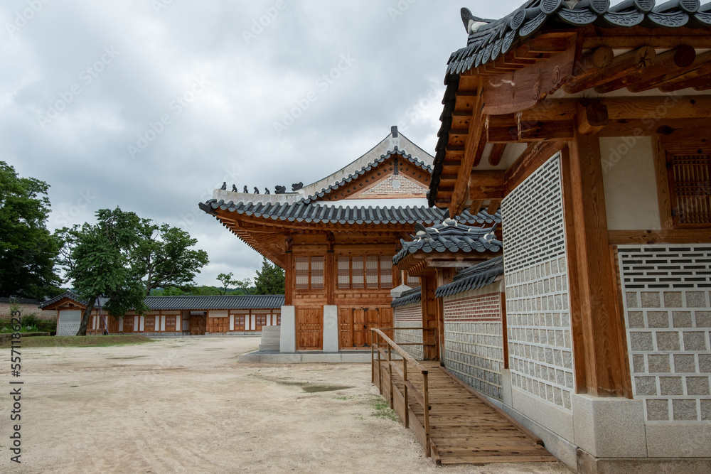 View of the building in Gyeongbokgung Palace in Seoul, South Korea View of the building in Gyeongbokgung Palace in Seoul, South Korea