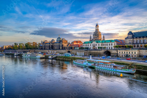 Dresden Elbe River riverside view in Gremany photo