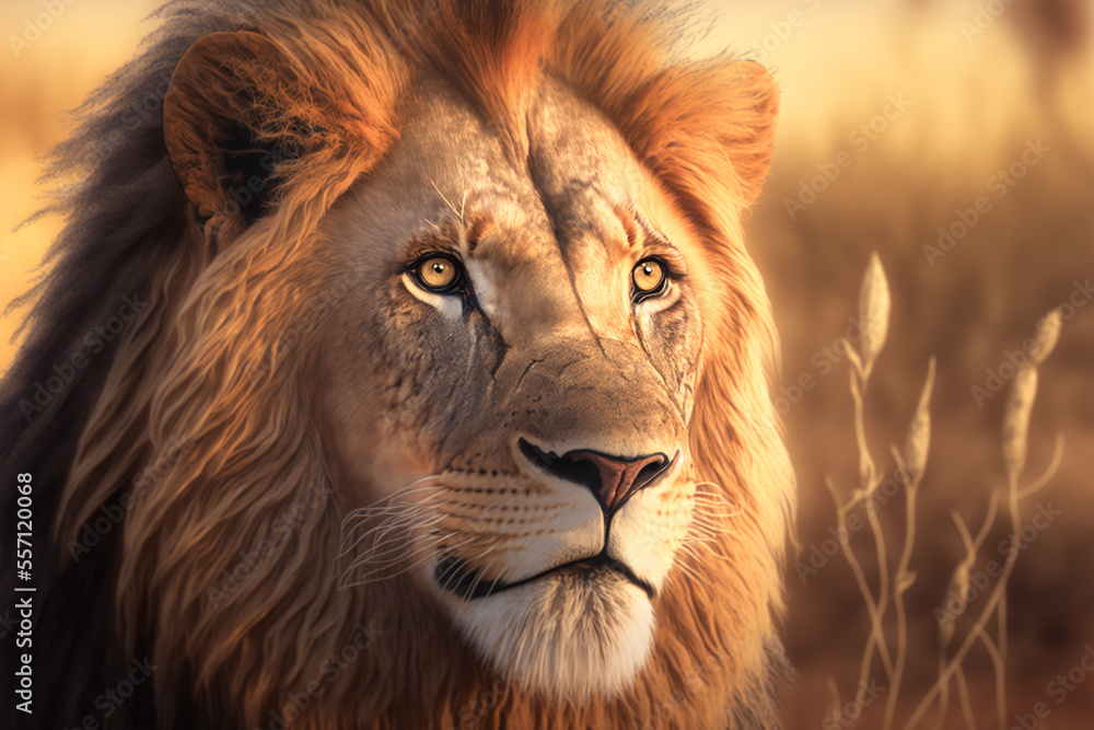 A beautiful image of an African lion A beautiful image of an African lion