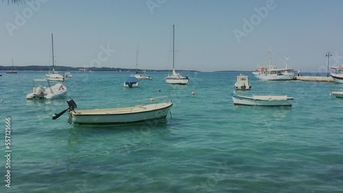 yachts and motorboats off the coast . High quality FullHD footage