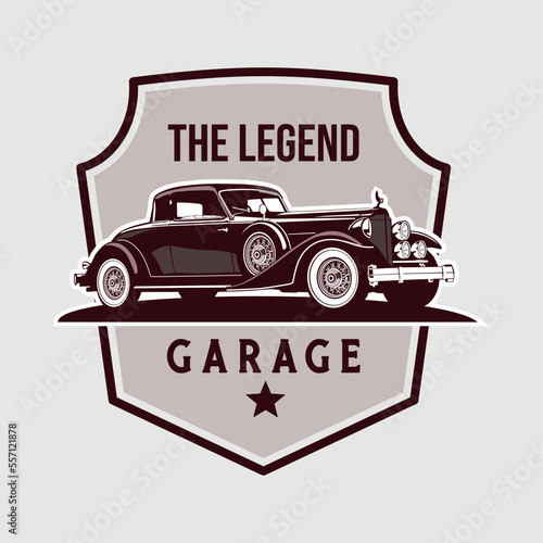 classic car  logo design icon vector