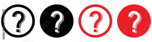 question mark inside circle icon set. mark collections. style symbol for app and web, vector illustration