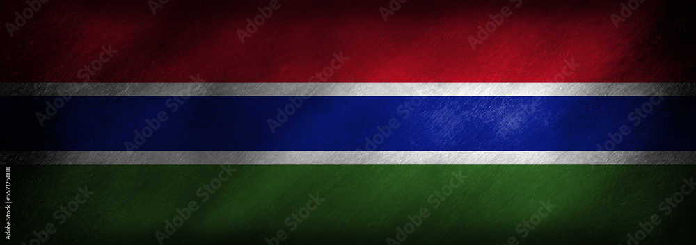 Fototapeta premium The flag of Gambia on a retro background