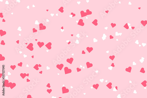 Vector pink and white hearts on isolated background	