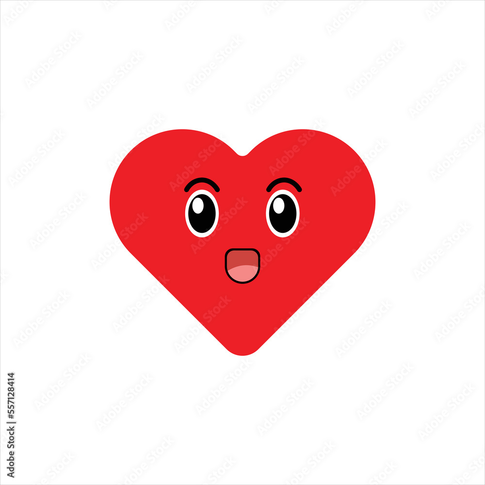 Fototapeta premium Cute Heart Character Design Vector