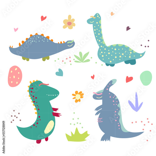 Cute Hand drawn Dinosaur  perfect for T-shirt and wallpaper