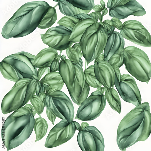 green basil leaves background