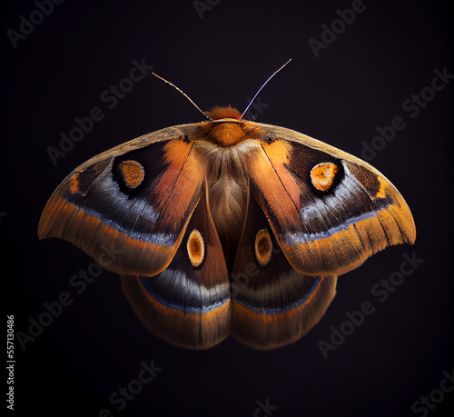 Saturniid Moth created with Generative AI Technology photo