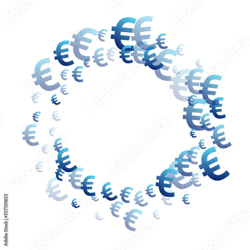 Euro blue signs flying money vector illustration.
