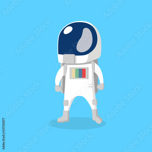 Astronaut Plain Background Cartoon Vector Illustration. Space Icon Concept Isolated Premium Vector. Cartoon Style