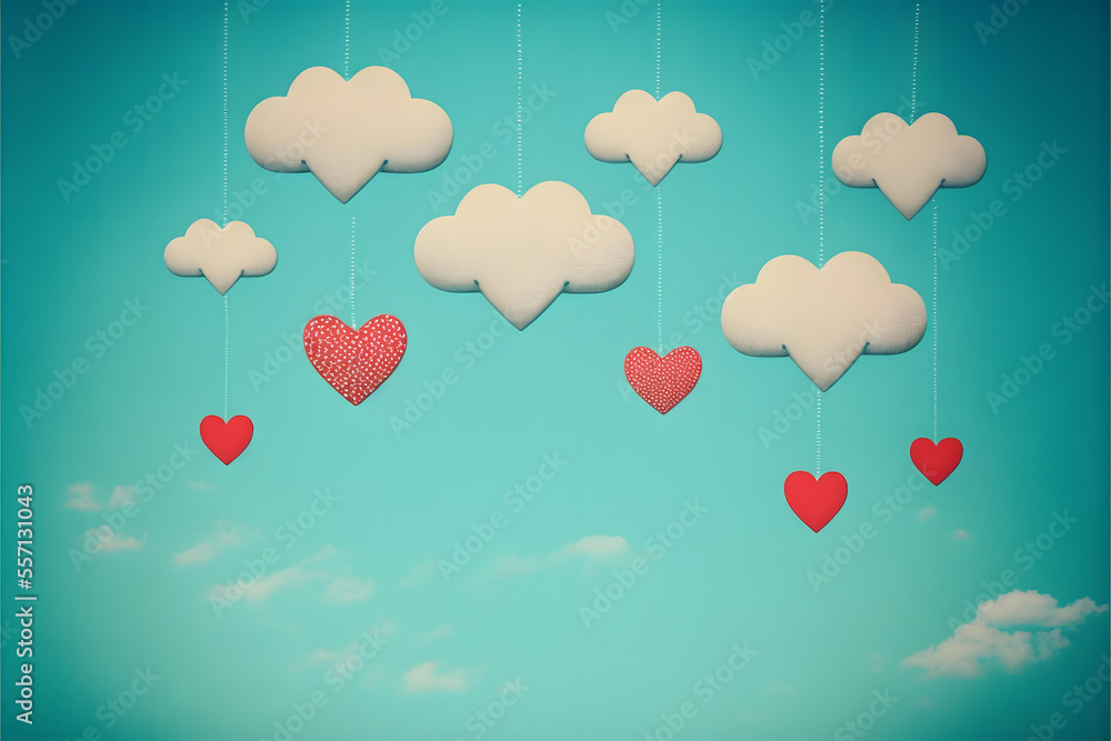 Valentine's Day, Cloud of hearts, Generative AI