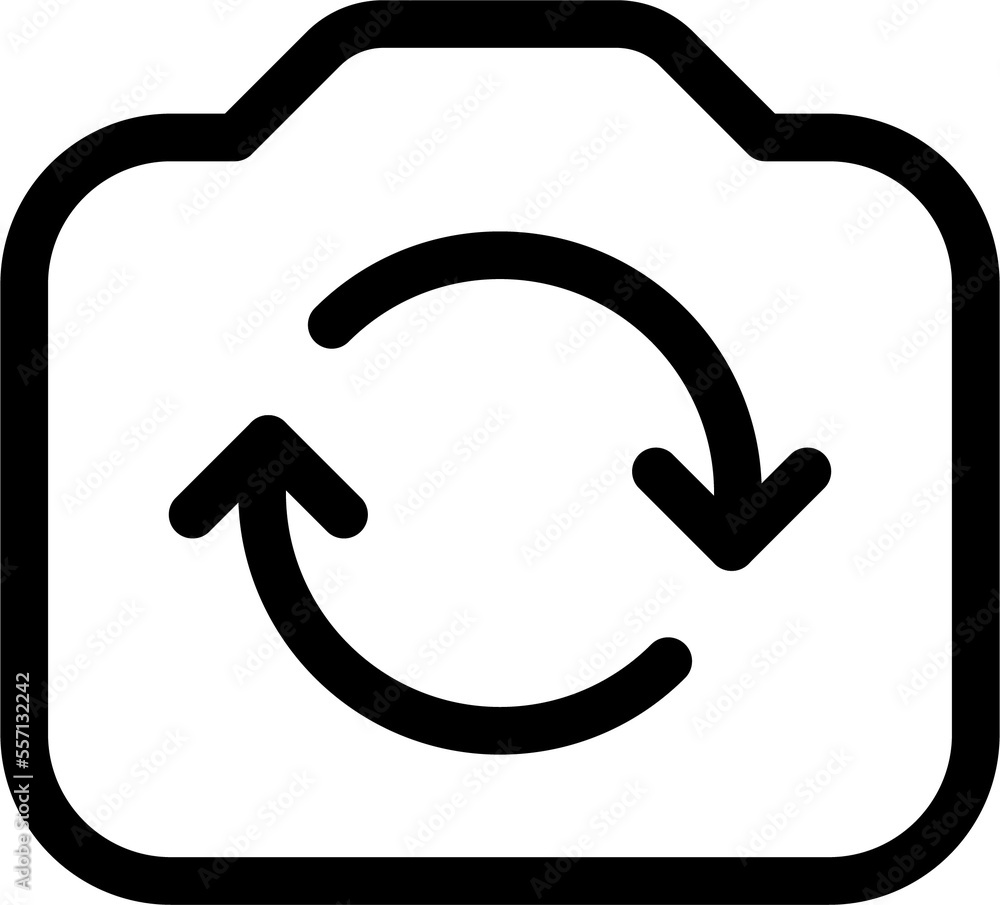 photo camera arrow cycle thin line edit, editing icon photo camera arrow cycle thin line edit, editing icon