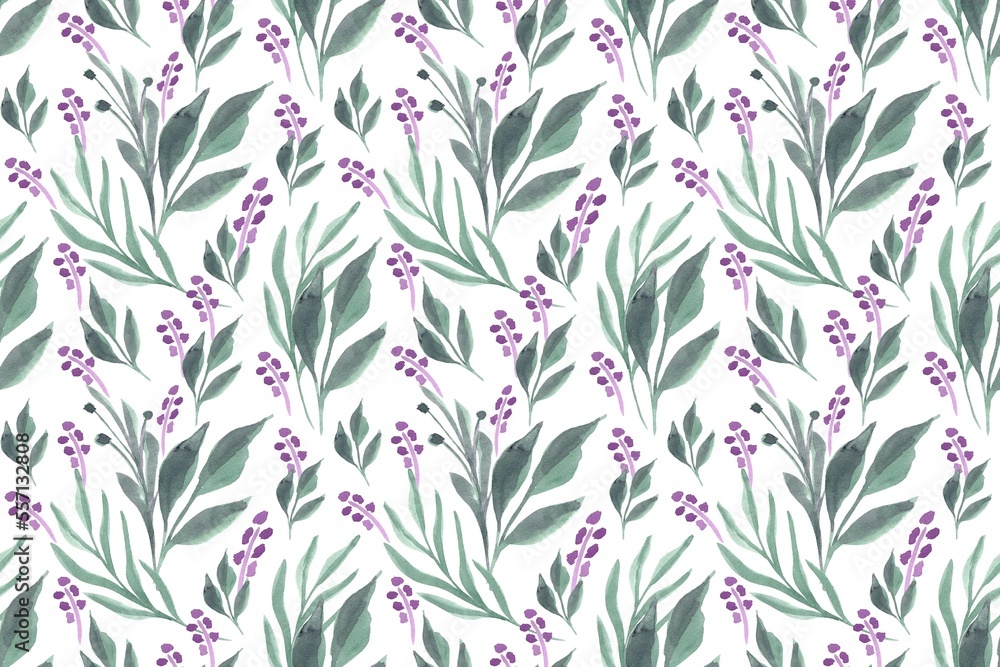 Floral seamless pattern. Greenery boho background for textile, wallpaper and wrapping paper. Watercolor illustration Floral seamless pattern. Greenery boho background for textile, wallpaper and wrapping paper. Watercolor illustration