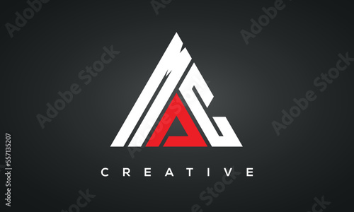 Triangle letters MAC monogram logo 