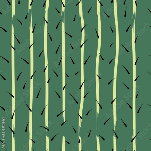 Surface of green cactus with needles pattern