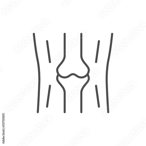 Knee joint line outline icon