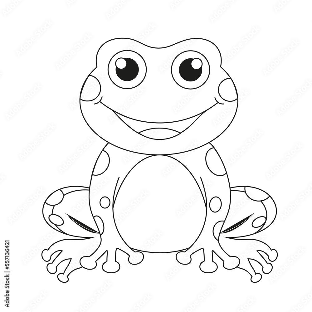 bright vector illustration of a frog, cute frog sitting, sketch, line, hand drawing bright vector illustration of a frog, cute frog sitting, sketch, line, hand drawing