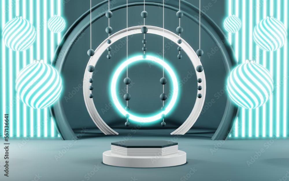 3D render of Podium background in blue tones for displaying cream products. cosmetics 3D render of Podium background in blue tones for displaying cream products. cosmetics