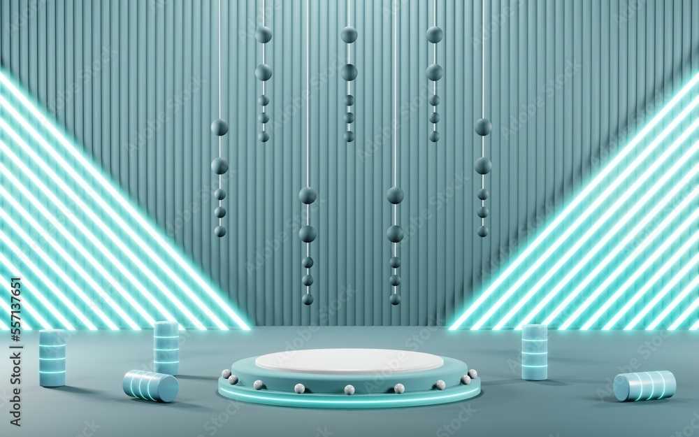 3D render of Podium background in blue tones for displaying cream products. cosmetics 3D render of Podium background in blue tones for displaying cream products. cosmetics