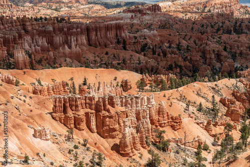 Hoodies in Bryce with sunlight and shadow, sandstone