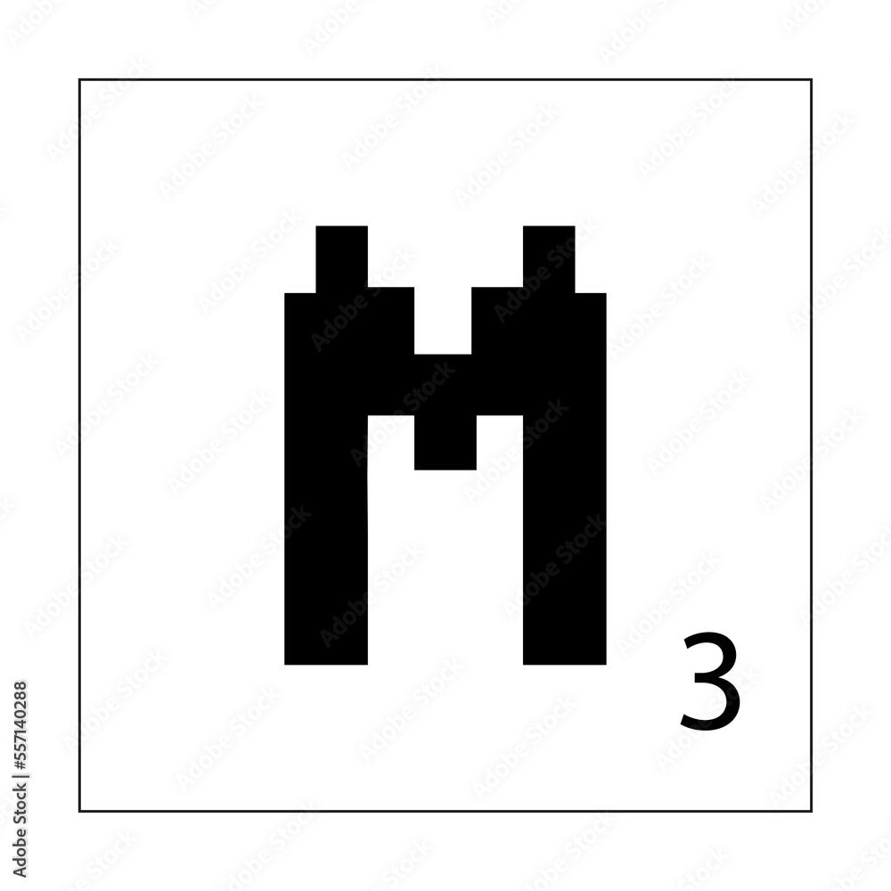 Fototapeta premium Pixel Alphabet M
