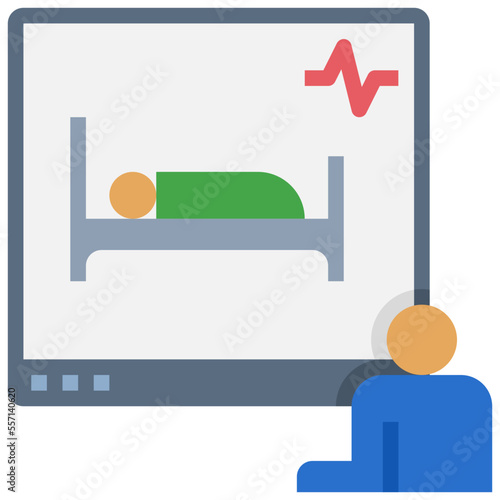 telemedicine flat style icon