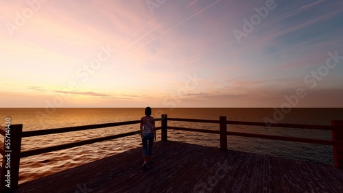 person standing with beautiful ocean view