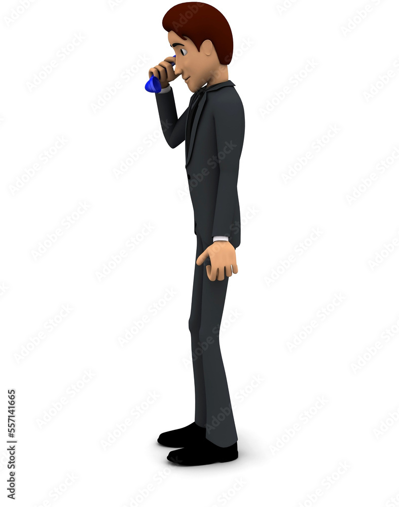Obraz premium 3d man having telephonic conversation concept