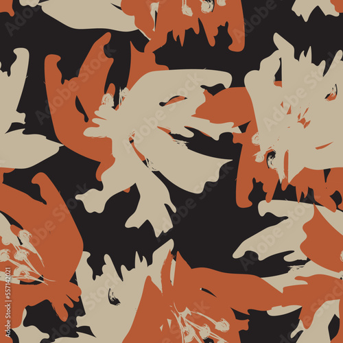 Floral Brush strokes Seamless Pattern Design