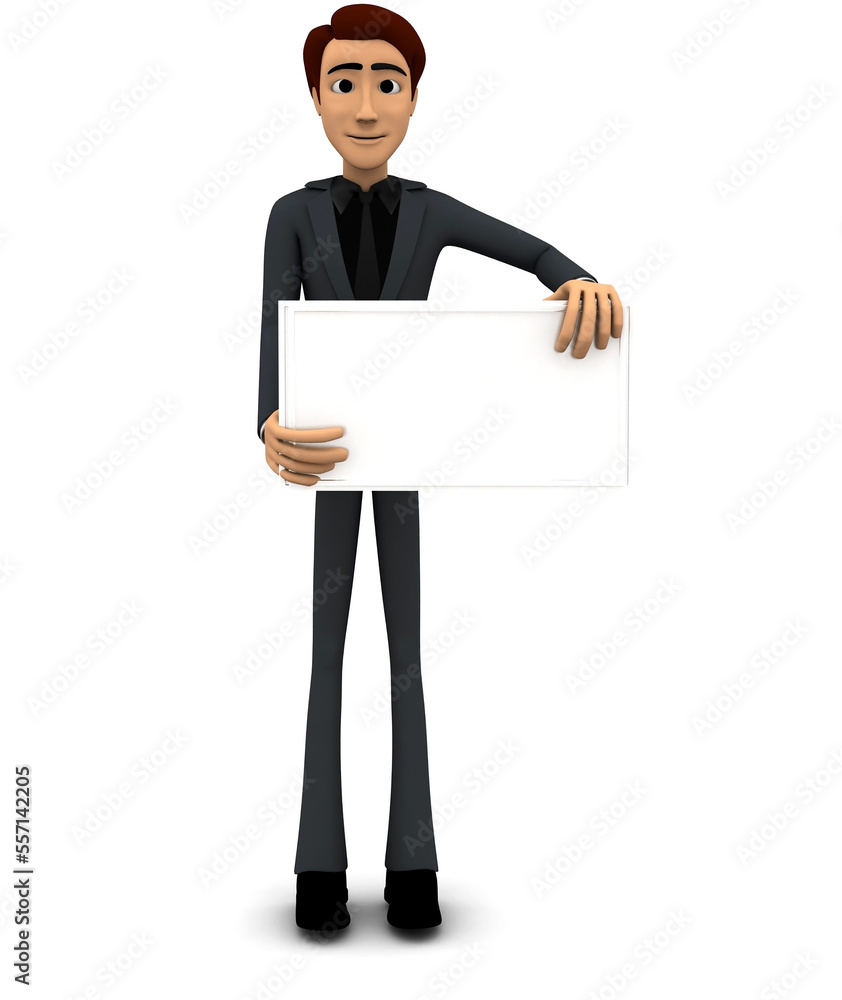3d man holding a white blank sheet in hands concept 3d man holding a white blank sheet in hands concept