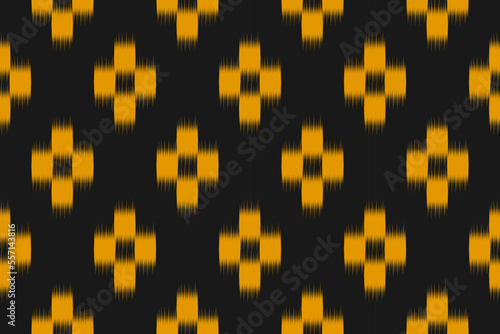 Fabric ikat pattern art. Geometric ethnic seamless pattern traditional. American, Mexican style. Design for background, wallpaper, illustration, fabric, clothing, carpet, textile, batik, embroidery.