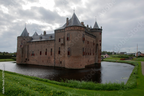Side View On The Back At At Muiderslot Castle At Muiden The Netherlands 31-8-2021