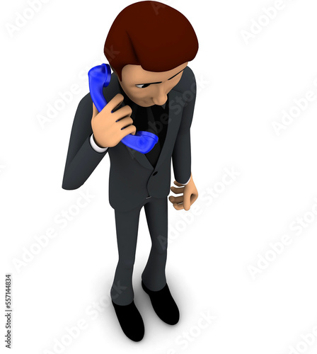 3d man having telephonic conversation concept