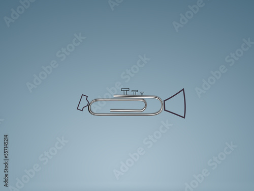 Paper Clip and Trumpet Cornet, music instrument idea.