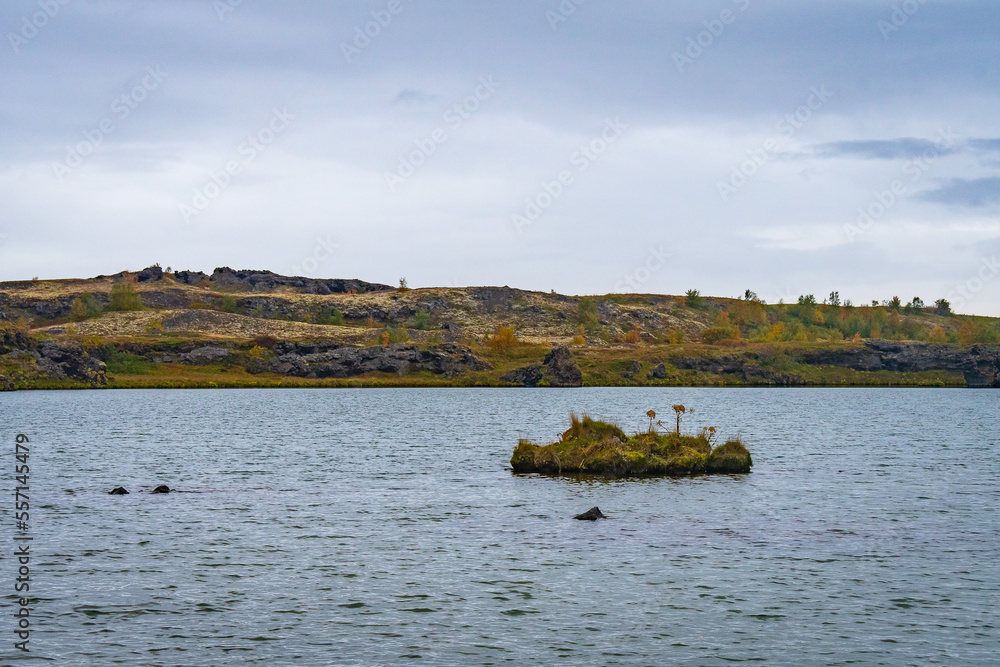 Landscape of the Myvatn Lake (Iceland)