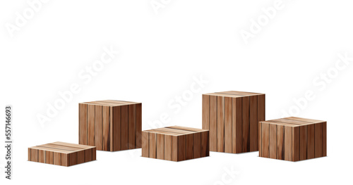 Wooden podium product display platforms presentation mock up show cosmetic stage design