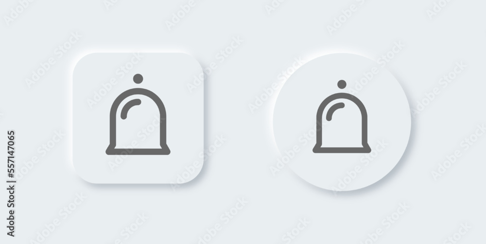 Bell notification line icon in neomorphic design style. Alert signs vector illustration. Bell notification line icon in neomorphic design style. Alert signs vector illustration.