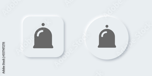 Bell notification solid icon in neomorphic design style. Alert signs vector illustration.