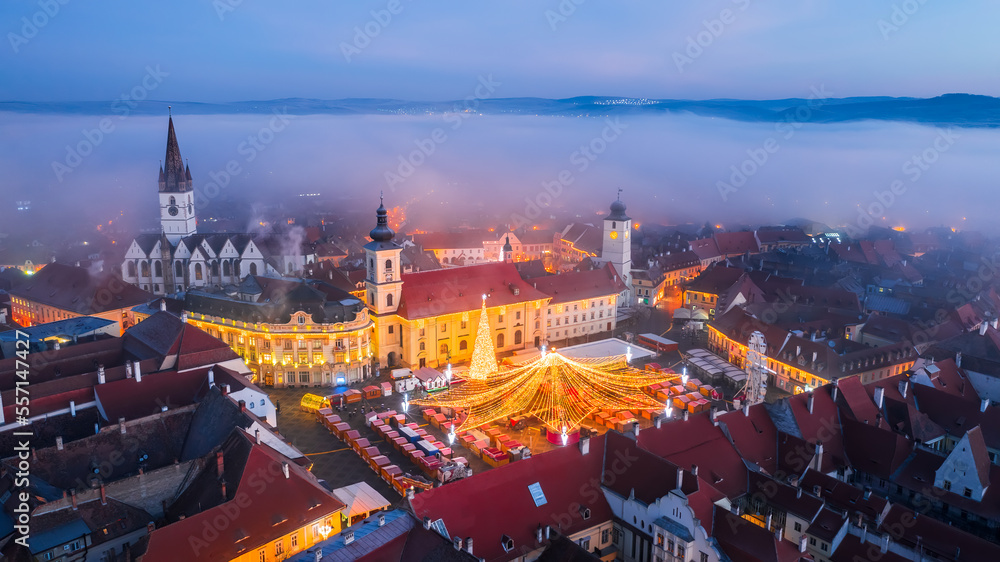 Sibiu, Transylvania - Sibiu Christmas Market the most famous of Romania.
