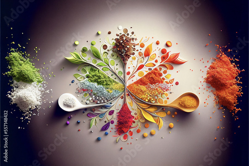Vibrant Herbs and Spices for Cooking on Light Background