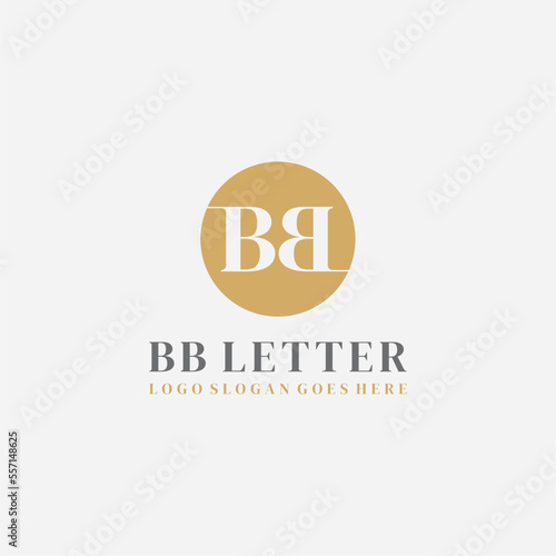 BB Letter circle gold logo vector image