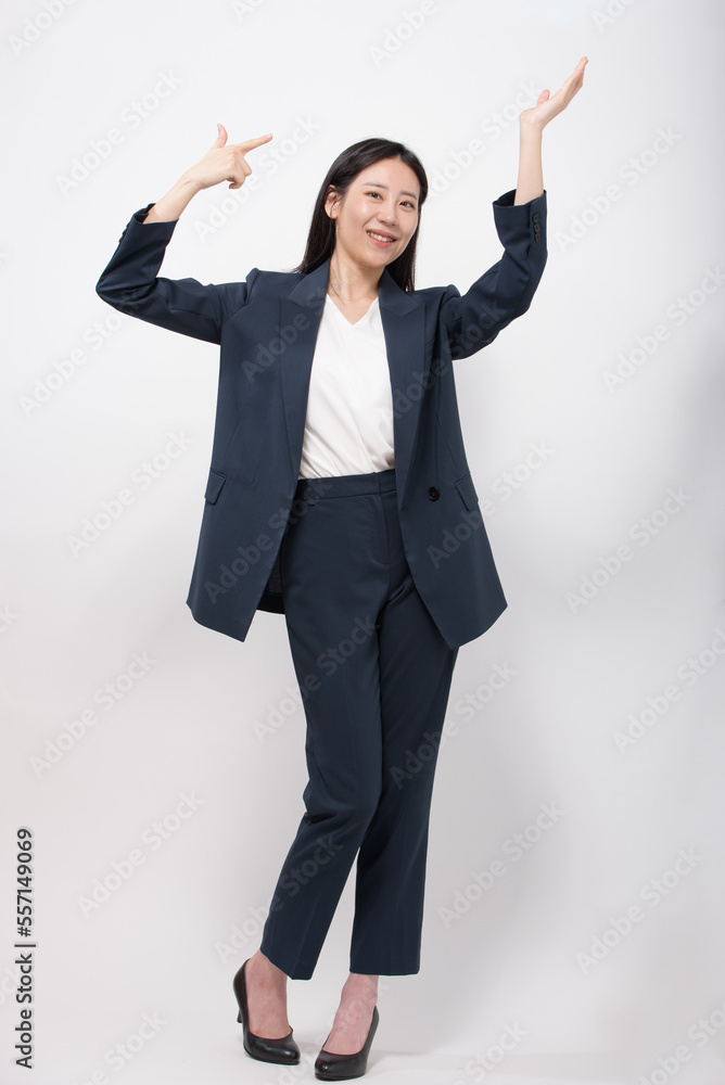 Portrait of successful business asian over white background