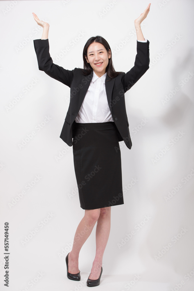 Portrait of successful business asian over white background